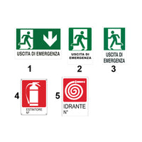 CARTELLO IN PLASTICA SEGNALATORI D'EMERGENZA- 2 Emergenza B- FF- pezzi 1