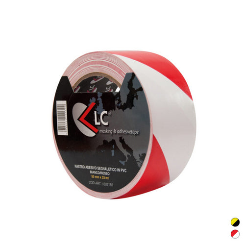 NASTRO ADESIVO SEGNAL PVC- mm 50 x mt 33 Rosso/Bianco- FF- pezzi 1