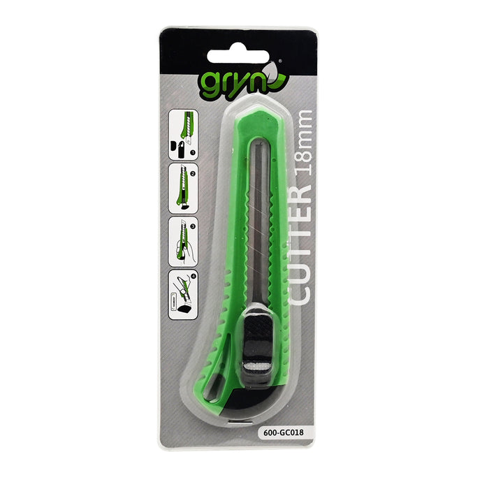 CUTTER GRYN 18MM C/IMPUGNATURA ANTISCIVOLO- GRYN- pezzi 1