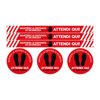 ADESIVI SEGNALETICA DA PAVIMENTO PER DISTANZA DI SICUREZZA- Tondo Red Diam. 30 cm- senza- pezzi 1