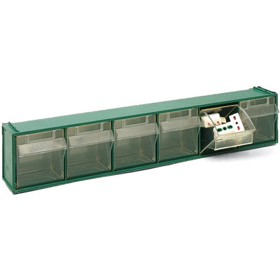 CASSETTIERA SOVRAPPONIBILE IN PP FOX 102 - MM 600x94x H.112- Verde LxPxH mm 600x94xH.112- DH- pezzi 1