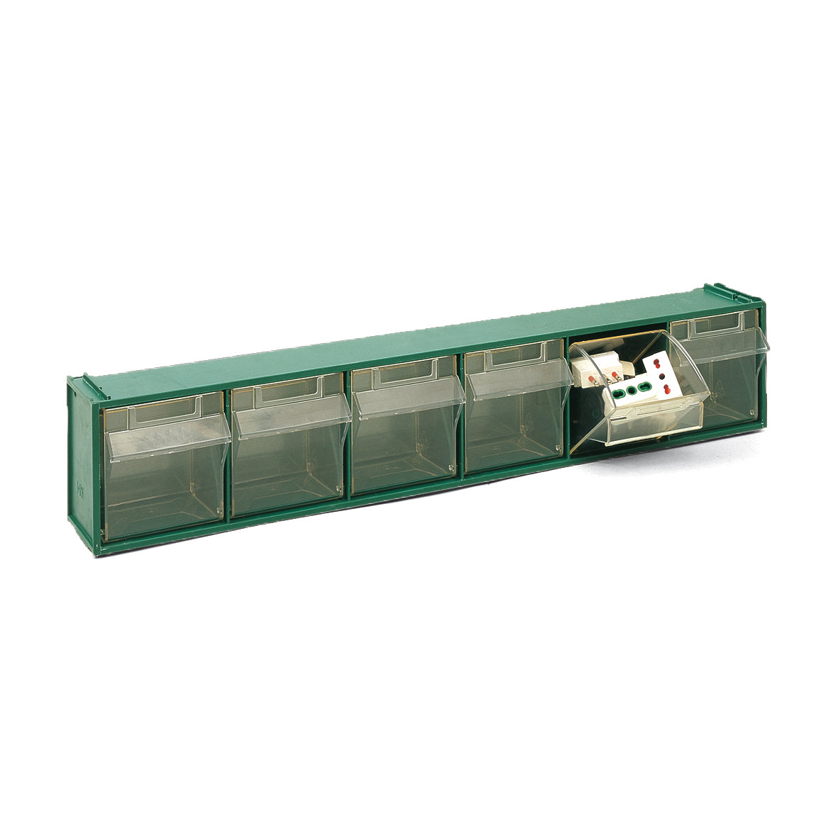 CASSETTIERA SOVRAPPONIBILE IN PP FOX 102 - MM 600x94x H.112- Verde LxPxH mm 600x94xH.112- DH- pezzi 1