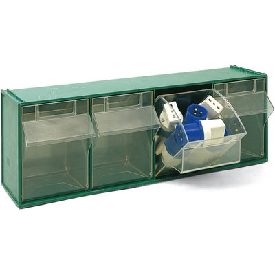 CASSETTIERA SOVRAPPONIBILE IN PP FOX 104 - MM 600x177x H.206- Verde LxPxH = mm 600x177x206- DH- pezzi 1