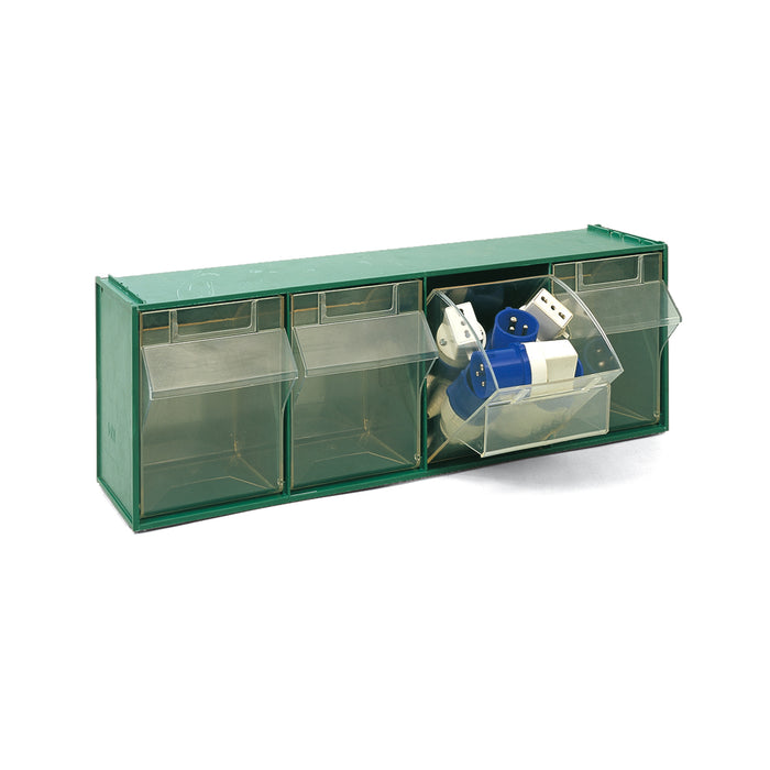 CASSETTIERA SOVRAPPONIBILE IN PP FOX 104 - MM 600x177x H.206- Verde LxPxH = mm 600x177x206- DH- pezzi 1