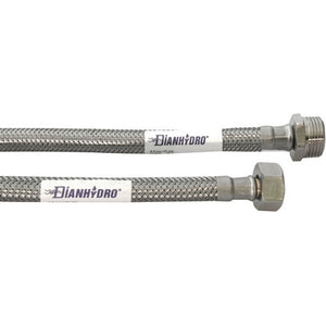 FLESSIBILE INOX MODELLO NORMALE  CM. 100- MF 1/2 x 1/2- DH- pezzi 1