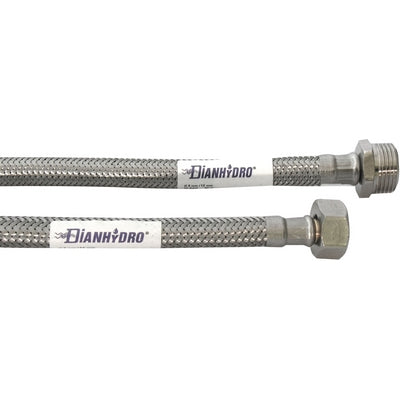 FLESSIBILE INOX MODELLO NORMALE  CM. 100- MF 1/2 x 1/2- DH- pezzi 1