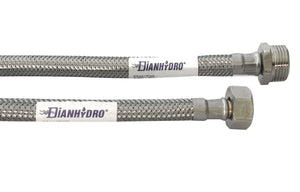 FLESSIBILE INOX MODELLO NORMALE  CM. 100- MF 1/2 x 1/2- DH- pezzi 1