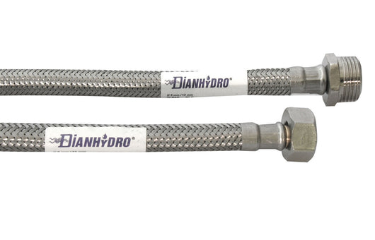 FLESSIBILE INOX MODELLO NORMALE  CM. 100- MF 1/2 x 1/2- DH- pezzi 1