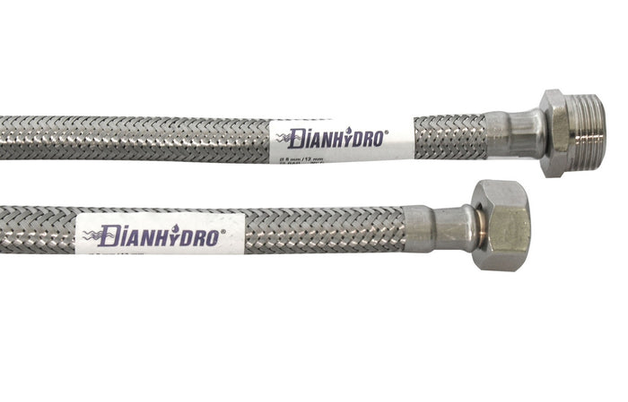 FLESSIBILE INOX MODELLO NORMALE  CM. 100- MF 1/2 x 1/2- DH- pezzi 1