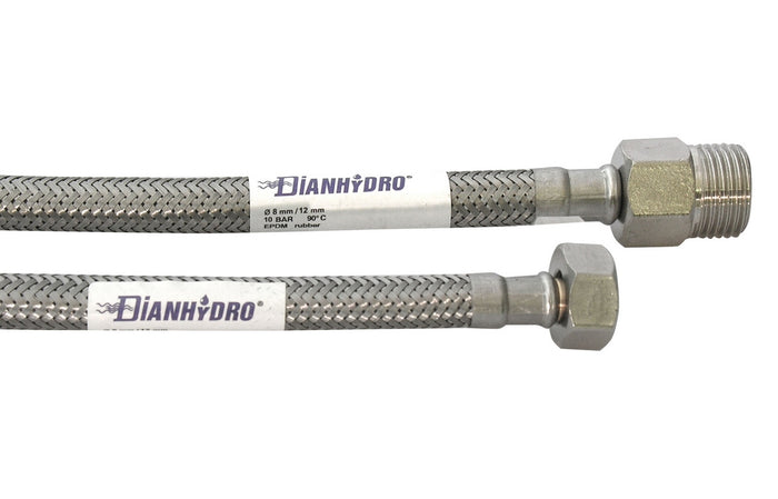 FLESSIBILE INOX MODELLO PROLUNGATO  CM. 25- MF 1/2 x 1/2- DH- pezzi 1