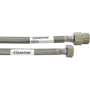 FLESSIBILE INOX MODELLO PROLUNGATO  CM. 35- MF 3/8 x 1/2- DH- pezzi 1