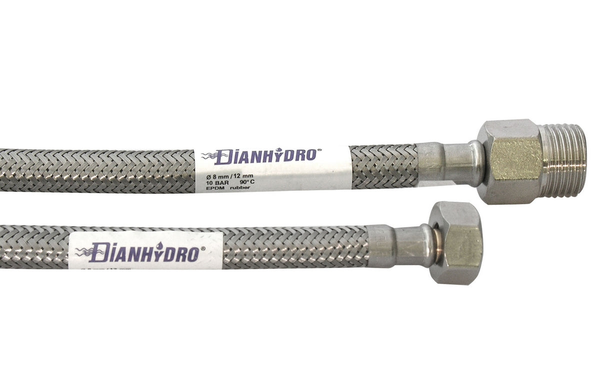 FLESSIBILE INOX MODELLO PROLUNGATO  CM. 35- MF 3/8 x 1/2- DH- pezzi 1