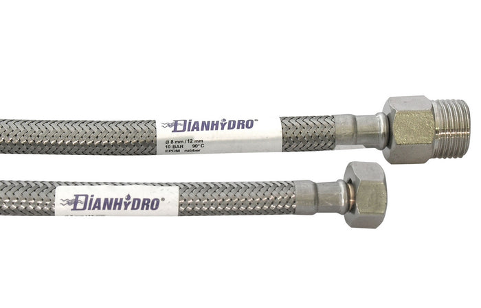 FLESSIBILE INOX MODELLO PROLUNGATO  CM. 35- MF 1/2 x 1/2- DH- pezzi 1