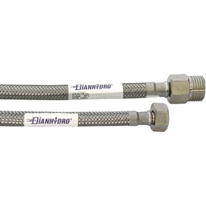 FLESSIBILE INOX MODELLO PROLUNGATO  CM. 60- MF 1/2 x 1/2- DH- pezzi 1