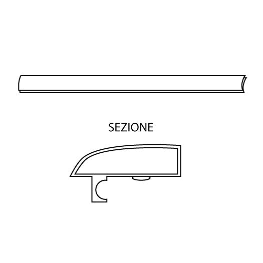 RICAMBIO PROFILO ORIZZONTALE LINEA OXYGEN NICCHIA- cm 120- DH- pezzi 1