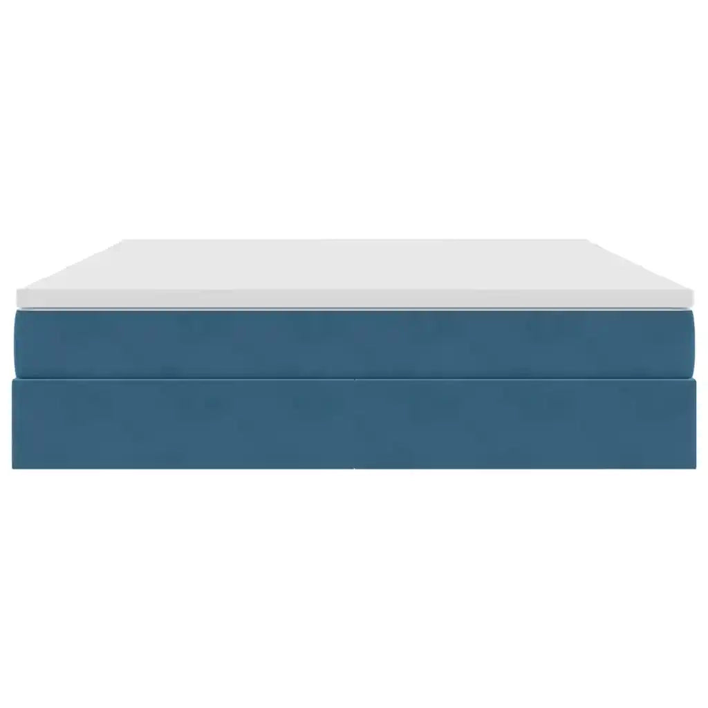 Letto con contenitore e materasso Blu Scuro 180 x 200 cm