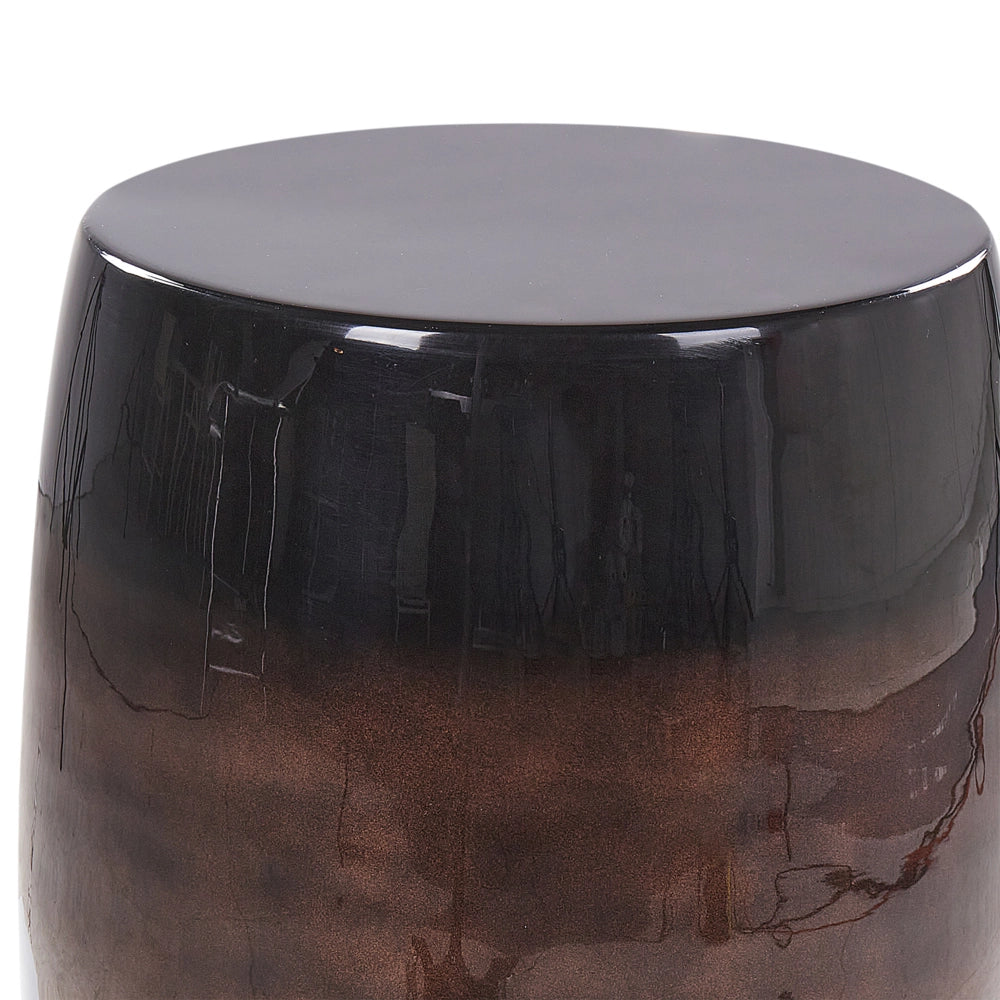 Tavolino moderno in ferro con piano rotondo in marrone dorato e nero soggiorno design contemporaneo moderno