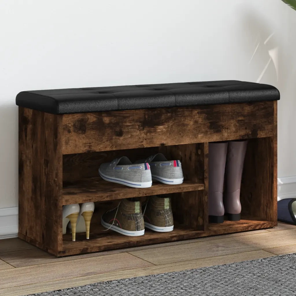 Panca Porta Scarpe Rovere Fumo 82x32x45,5 cm Legno Multistratocod mxl 109629