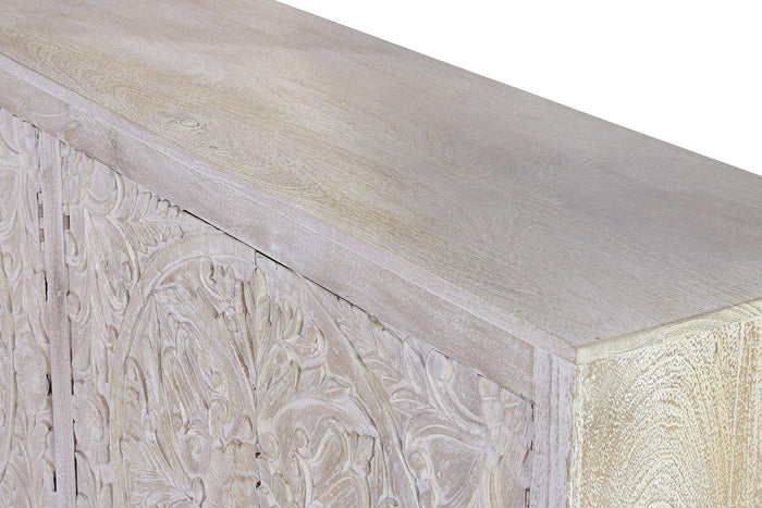 Credenza in massello di mango intagliato con base di metallo