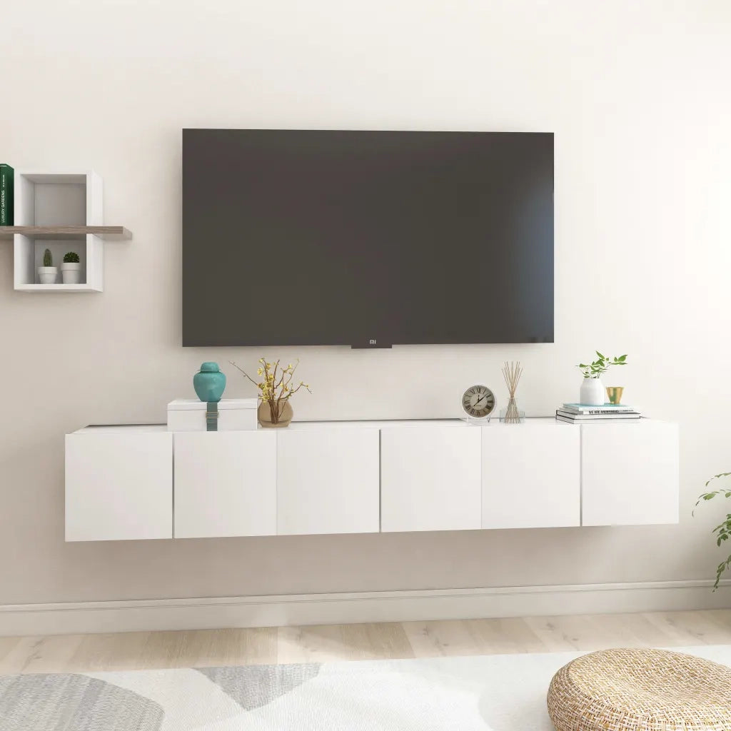 Mobili Porta TV Sospesi 3 pz Bianco 60x30x30cm  cod mxl 23957