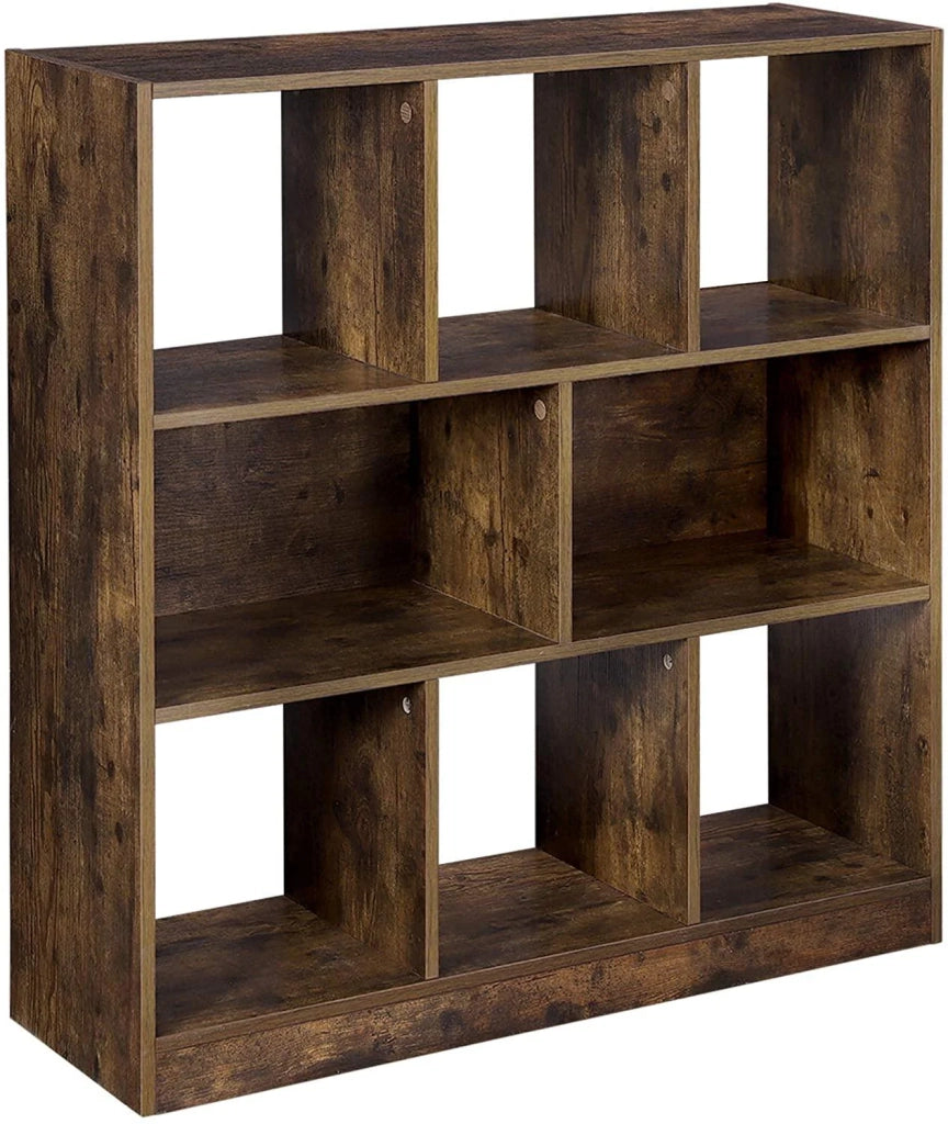 Libreria mobile contenitore con scomparti aperti per soggiorno camera da letto ufficio divisorio 97,5 x 30 x 100 cm marrone rustico 12_0000254