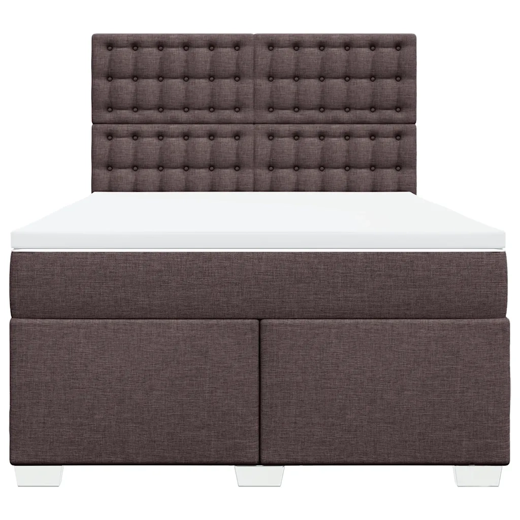 vidaXL Giroletto a Molle con Materasso Marrone Scuro 140x190cm Tessuto