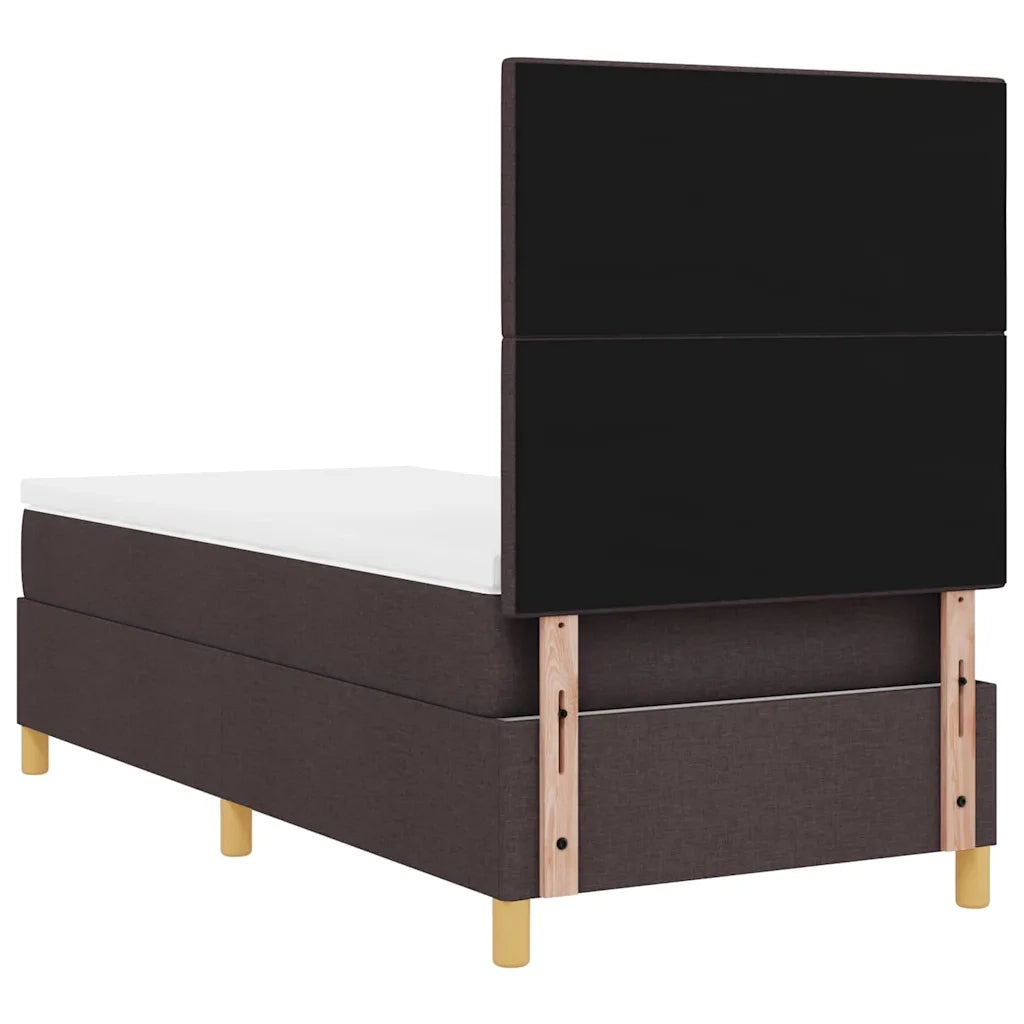 Letto a molle con testiera Marrone Scuro 100 x 200 cm Tessuto 3339598