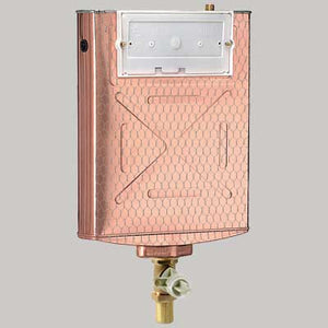 CASSETTA INCASSO RAME WC SINGOLO PULSANTE  10 LT PLACCA DI COPERTURA BIANCA     PUCCI