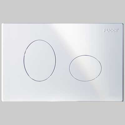 PLACCA DI COMANDO ECO ELLISSE DOPPIO TASTO  BIANCA     PUCCI