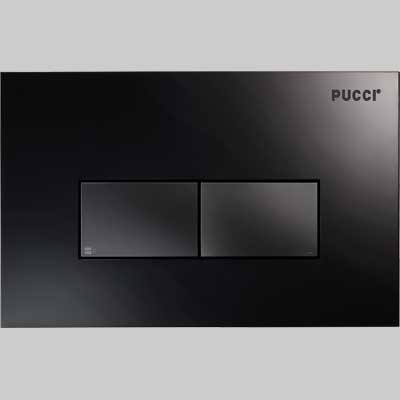 PLACCA DI COMANDO ECO LINEA ACRILICO DOPPIO TASTO  Nero Lucido     PUCCI