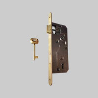 SERRATURA PER PORTE IN LEGNO 'PATENT GRANDE' FRONTALE BORDO TONDO BONAITI E50 Nichelata - BONAITI