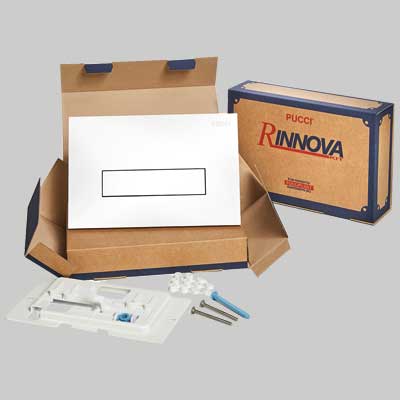 KIT SARA MONO TASTO TELAIO + PLACCA CM.28  Sp.1,0 Bianca     PUCCI