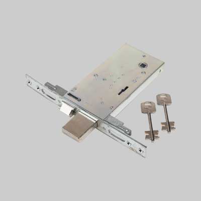 SERRATURA A DOPPIA MAPPA PER PORTE IN FERRO FEB E90 - scatola 185x81 mm - NUOVA FEB