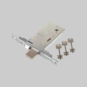 SERRATURA A DOPPIA MAPPA PER PORTE IN ALLUMINIO DA FASCIA ART. 6873/6893 FEB E90 - scatola 185x81 mm - NUOVA FEB