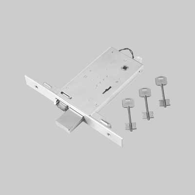 SERRATURA A DOPPIA MAPPA ELETTR. PER PORTE ALL. DA FASCIA ART. 6973/6993 FEB E90 - scatola 185x81 mm - NUOVA FEB