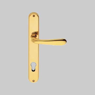 MANIGLIA 'GOCCIA' CON PLACCA FORO YALE Oro lucido