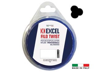 FILO PER DECESPUGLIATORE IN NYLON SILENZIATO RITORTO BLU  ø mm.3,3 in matassa da mt.12    EXCEL