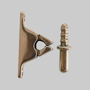 PINZA FERMAPORTE CON INCONTRO Ottone bronzato - 10 pezzi