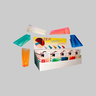 FERMAPORTE A CUNEO 'ZEP' Espositore da banco con 60 blister da 2 pezzi