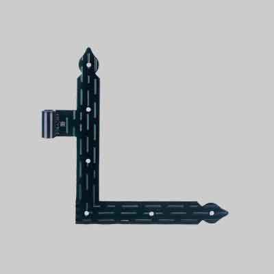 BANDELLA AD ANGOLO 30x25 cm - Sx - Mod. Rigata, finitura Nero Goffrato