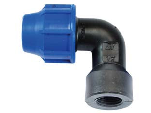 RACCORDO A COMPRESSIONE GOMITO 90  ° FEMMINA PN16- -  EE ¸ mm-63x2 - 3 pezzi