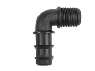 RACCORDO PORTAGOMMA GOMITO 90  ° FILETTATO MASCHIO IN POLIPROPILENE- -  EE ¸ mm.20xM 1/2 - 20 pezzi