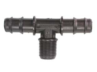 RACCORDO PORTAGOMMA T FILETTATO MASCHIO- - ø mm.16x16xM 1/2 - 20 pezzi