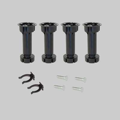 KIT PIEDI CON BASE E PINZA PER MOBILI Ø 40 mm - 100 mm - 130h