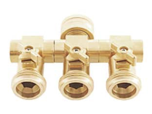 PRESA RUBINETTO IN OTTONE TRE USCITE FILETTATE    IL CAMPO