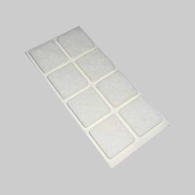 FELTRINI QUADRATI 20x20 mm - Bianco - Blister 10 pezzi