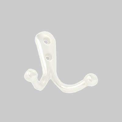 GANCETTO PER BAGNO E CUCINA DOPPIO 40x19x50 mm - Ottone lucido - 10 pezzi