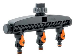 PRESA RUBINETTO A 5 VIE CON 3 RUBINETTI DI REGOLAZIONE- - ø 3/4 mm.20x27 - blister - 80005072 - 1 blister GF