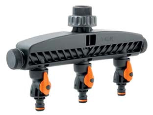 PRESA RUBINETTO A 5 VIE CON 3 RUBINETTI DI REGOLAZIONE- - ø 3/4 mm.20x27 - blister - 80005072 - 1 blister GF