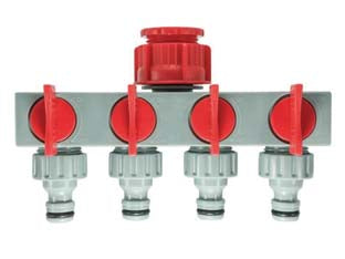 PRESA RUBINETTO A QUATTRO USCITE CON INNESTO MASCHIO- - blister (20064) - 1 blister IPIERRE